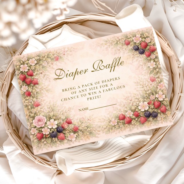 Berry Sweet Floral Diapper Raffle Begleitkarte (Von Creator hochgeladen)
