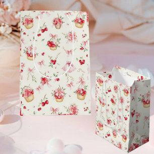 Berry Sweet Floral Kirsch-Geschenktüte Elegantes Mittlere Geschenktüte