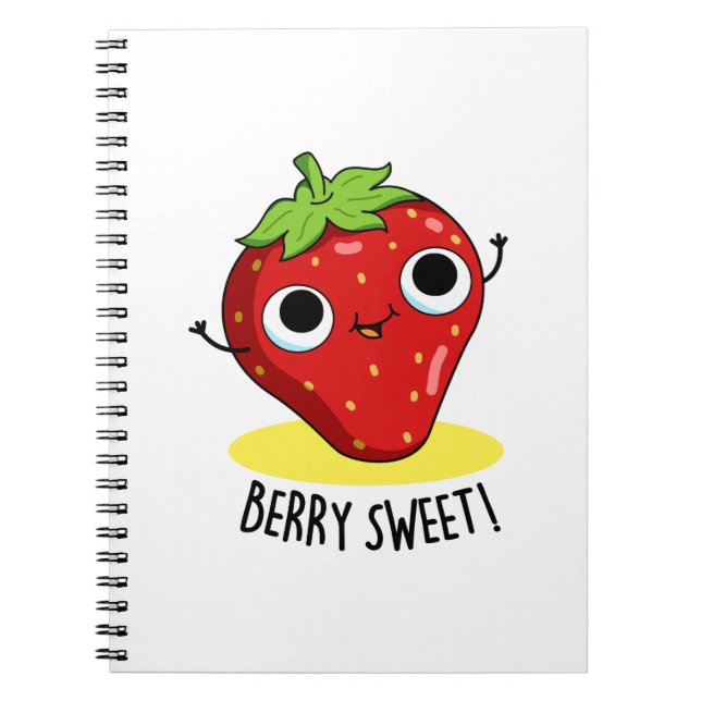 Berry Sweet Funny Strawberry Pun Notizblock (Vorderseite)