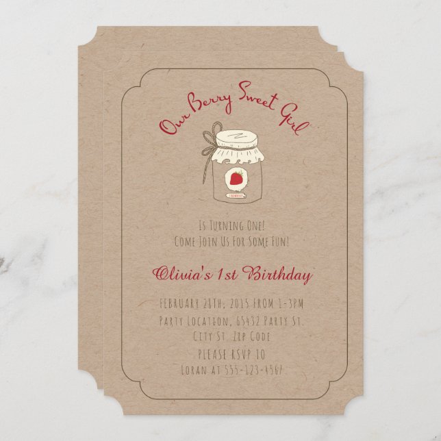 Berry Sweet Geburtstagsparty Einladungen (Vorne/Hinten)
