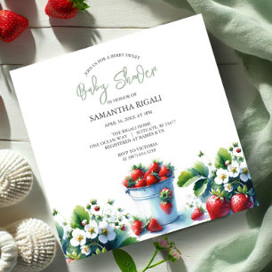 Berry Sweet Gender Neutral Summer Baby Dusche Einladung