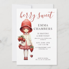 Berry Sweet Girl Geburtstagsparty Einladung