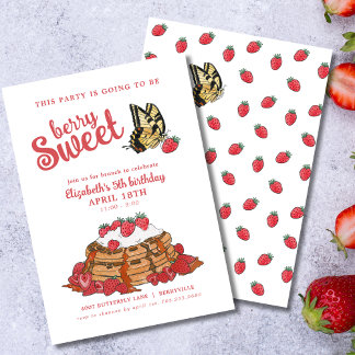 Berry Sweet Girl's Birthday Brunch Einladung