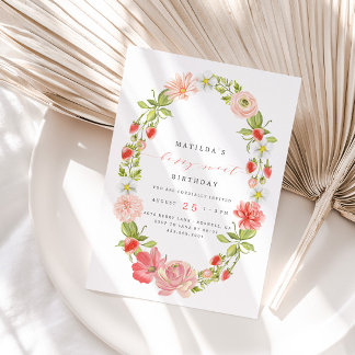 Berry Sweet Girls Strawberry Birthday | Einladung