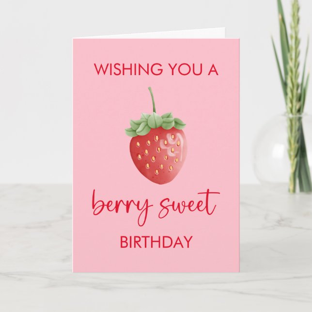 Berry Sweet Happy Birthday Card Karte (Vorderseite)