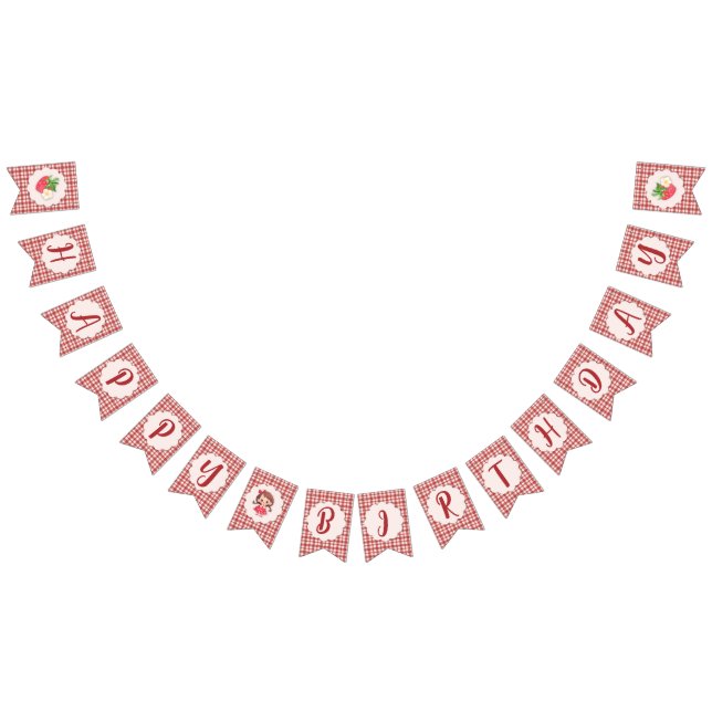 Berry Sweet Happy Birthday Flag Wimpelkette (Alle)