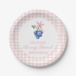 Berry Sweet Heidelbeere Geburtstag Pink Bow Coquet Pappteller