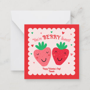 Berry Sweet Kids Valentinstag Klassenzimmer Mitteilungskarte