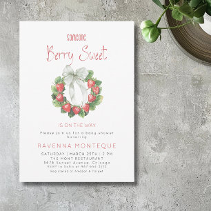 Berry Sweet Kranz Sagegrüner Bogen Baby Shower  Einladung