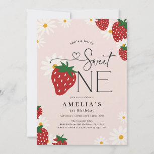 Berry Sweet One 1. Erdbeer-Geburtstag Einladung