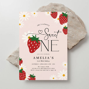 Berry Sweet One 1. Erdbeer-Geburtstag Einladung