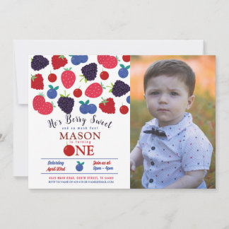 Berry Sweet One Birthday Boys Frucht Einladung