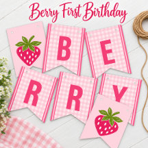 Berry Sweet One Erster Geburtstag Rosa Erdbeere