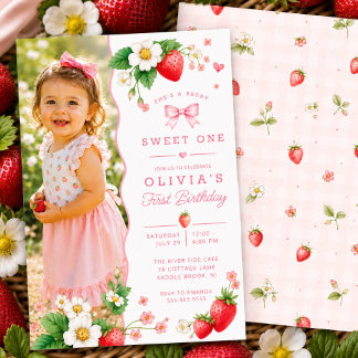 Berry Sweet One Foto-Einladung Einladung