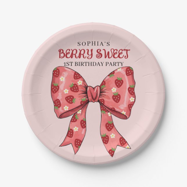 Berry Sweet Party Einladung Pappteller (Vorderseite)