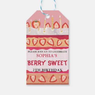 Berry Sweet pink cake Einladung Geschenkanhänger