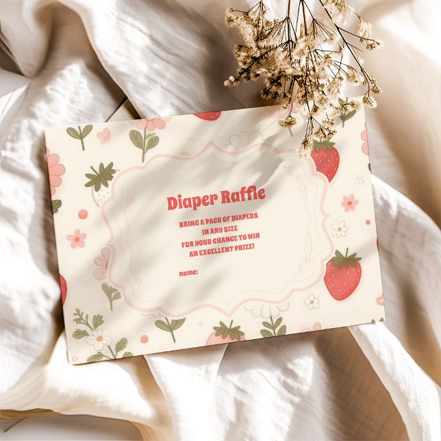Berry Sweet Pink Coquette Baby Diapper Raffle Begleitkarte (Von Creator hochgeladen)
