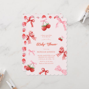 Berry Sweet Pink Coquette Babydusche Einladung