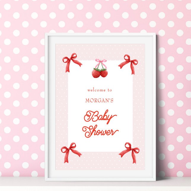 Berry Sweet Pink Coquette Babydusche Poster (Von Creator hochgeladen)