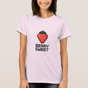 Berry Sweet Pixel Art Strawberry - Niedlich Minima T-Shirt