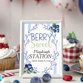 Berry Sweet Playdough Station Blueberry Sign Einladung