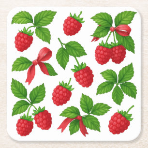 Berry Sweet Raspberry Geburtstagsparty - Rechteckiger Pappuntersetzer