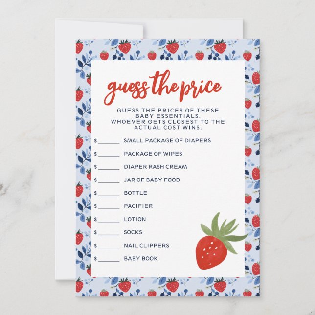 Berry Sweet rät den Preis Einladung (Vorderseite)