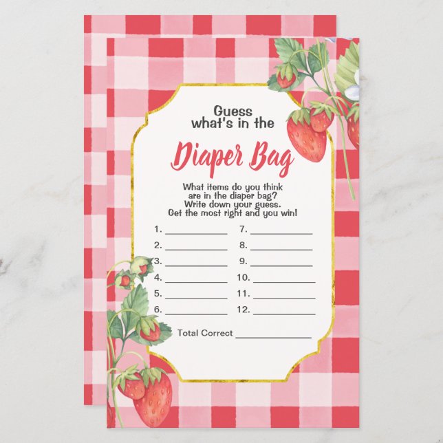 Berry Sweet rät, was in der Windeltasche ist (Vorne/Hinten)