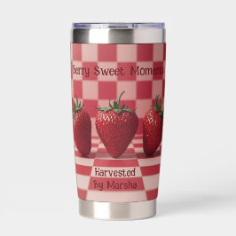 Berry Sweet Red Checkered Strawberry Tumbler Thermobecher