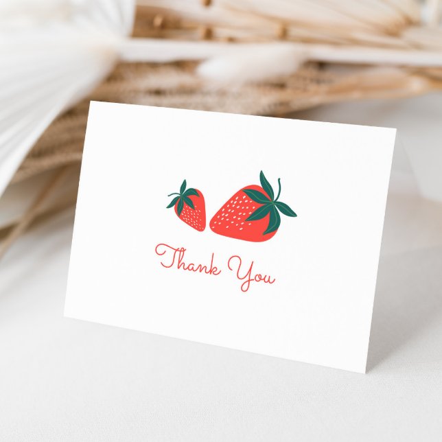 Berry Sweet Red Strawberry Vielen Dank Dankeskarte (Von Creator hochgeladen)