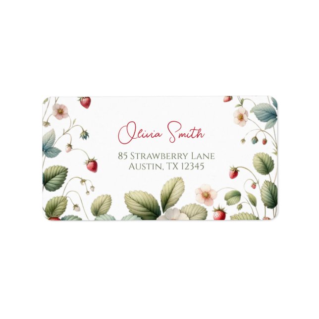 Berry Sweet Strawberries Adresse Adressaufkleber (Vorne)