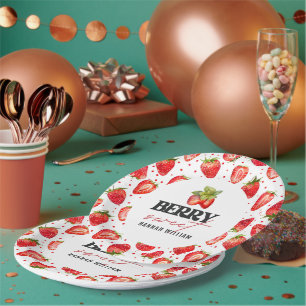 Berry Sweet Strawberries Babydusche Pappteller