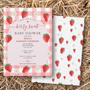 Berry Sweet Strawberries Strawberry Baby Dusche Einladung
