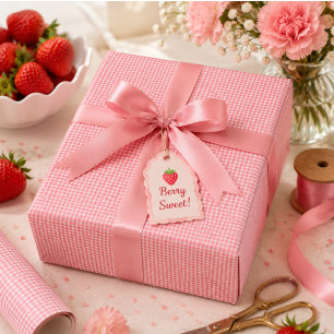 Berry Sweet Strawberry 1. Geburtstag Party Geschenkpapier