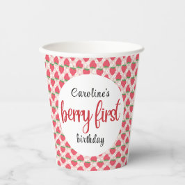 Berry Sweet Strawberry 1. Geburtstag Party Pappbecher