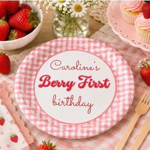 Berry Sweet Strawberry 1. Geburtstag Party Pappteller