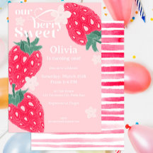 Berry Sweet Strawberry 1. Geburtstag Party Rosa Ro