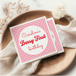 Berry Sweet Strawberry 1. Geburtstag Party Serviette