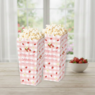 Berry Sweet Strawberry 1. Geburtstag Popcorn Geschenkschachtel