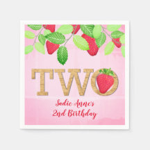 Berry Sweet Strawberry 2nd Birthday Girl Rustic Na