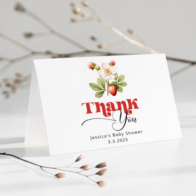 Berry sweet Strawberry Baby Dusche vielen Dank Dankeskarte (Von Creator hochgeladen)