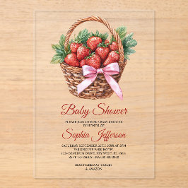 Berry Sweet Strawberry Baby Shower Acryleinladungen