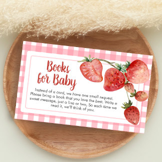 Berry Sweet Strawberry Baby Shower Bücher für Baby Begleitkarte