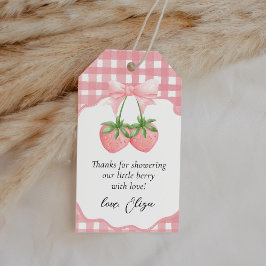 Berry Sweet Strawberry Baby Shower Dankeschön Gesc Geschenkanhänger