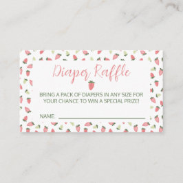 Berry Sweet Strawberry Baby Shower Diaper Raffle Begleitkarte