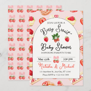 Berry Sweet Strawberry Baby Shower Einladung