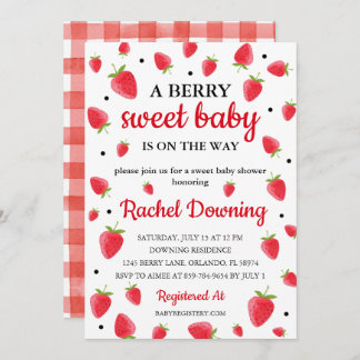Berry Sweet Strawberry Baby Shower Einladung