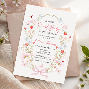 Berry Sweet Strawberry-Baby-Shower Einladung
