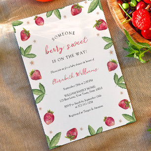 Berry Sweet Strawberry Baby Shower Einladung
