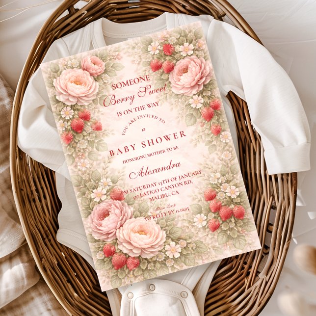 Berry Sweet Strawberry Baby Shower Einladung (Von Creator hochgeladen)